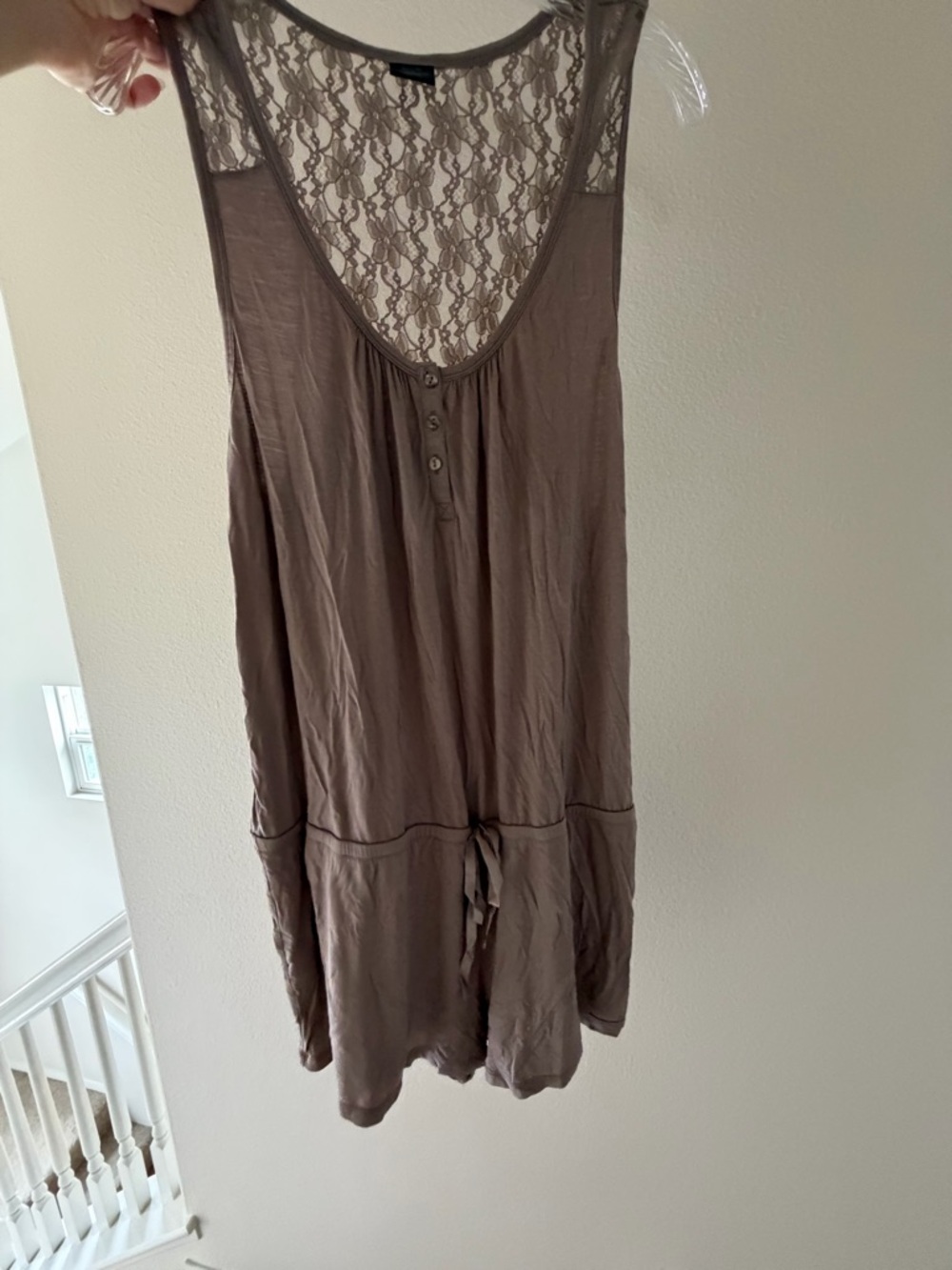 Apt. 9 Taupe Floral Lace Top